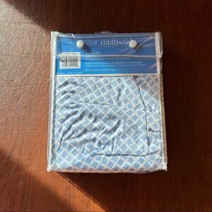 Tiddliwinks Diamond Pattern Dust Ruffle Blue White